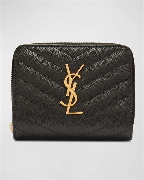 black on black ysl wallet|YSL zipper wallet.